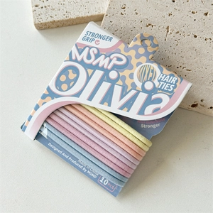 Lot de 10 chouchous élastiques colorés aux tons Morandi avec emballage cartonné MSMP