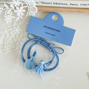 Lot de chouchous élastiques bleus avec breloques de raquette et volant de badminton