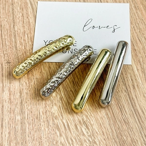 Minimalist Geometric Metal Spring Hair Clips For Women Gold Silver Alloy Hammered Texture French Barrette Elegant Hair Pins