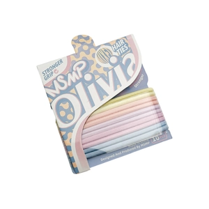 Lot de 10 élastiques à cheveux aux couleurs pastel sur carte de présentation