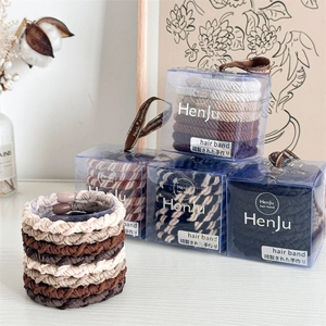 Hochelastische Gewebte Haargummis Einfache Langlebige Temperament Erdtöne Braun Schwarz Scrunchies Mode Haarschmuck Für Damen