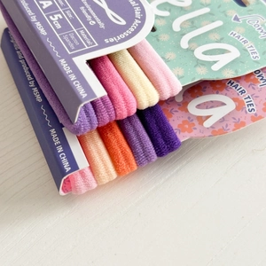 5Pcs high-elasticity seamless towel hair ties set in pastel colors for ponytails