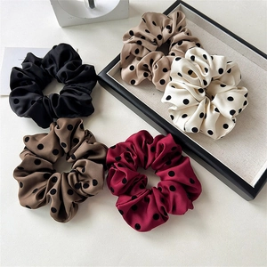 Vintage Satin Polka Dot Scrunchies For Women Niche Minimalist Hair Ties High Elastic Hair Accessories Daily Ponytail Holder