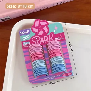 Dettaglio di elastici colorati da 2 cm per bambini su cartoncino con stampa leopardata
