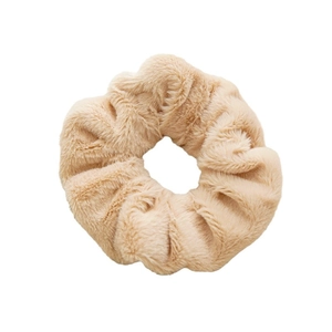 Elastico per capelli in finta pelliccia crema per donna con morbida trama invernale