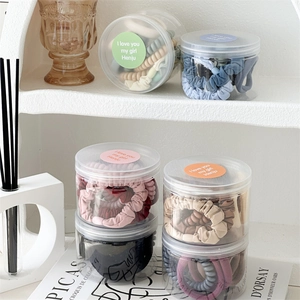 Simple Wrinkled Telephone Line Hair Ties High Elasticity Spiral Hair Bands Solid Color Commuter Headwear For Women Girls