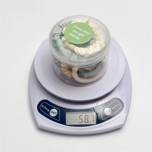 Ten-piece Morandi phone cord hair tie set in a transparent storage jar weighing 58.7g