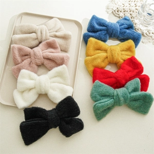 Barrettes à cheveux nœud en peluche pour femmes, 8 couleurs douces, accessoire élégant