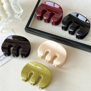 Elegant PC Plastic Glossy Hair Claw Clip French Minimalist M Shape Styling Tool For Daily Use Women Hair Accessories