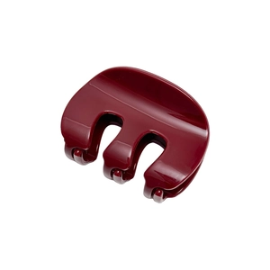 Elegant deep burgundy M-shaped glossy hair claw clip for French style women's hair styling