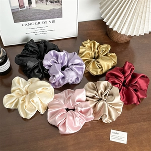 Elastici per Capelli Oversize in Satin per Donna Eleganti Fermacapelli in Stile Francese Texture di Seta Anelli per Capelli Accessori Vintage