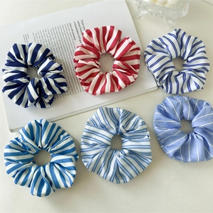 Minimalistische Frische Gestreifte Haargummis Für Damen Mädchen Hochelastische Stoff Haarseile Pferdeschwanzhalter Haarschmuck