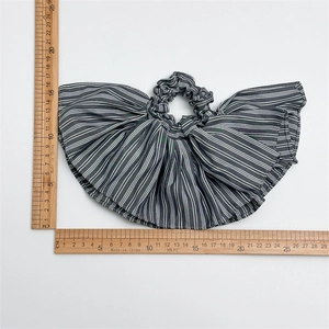 Elegant oversized black and white striped bow scrunchie for women hair styling