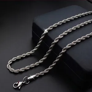 Minimalistische Titanstahl Seilkette Halskette Für Herren Damen Einfache Torsadierte Gliederkette Schmuck Vielseitiges Accessoire