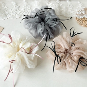 Grand Chouchou en Organza Avec Nœuds en Ruban Style Ballet Élastique à Cheveux pour Femmes Accessoires de Cheveux