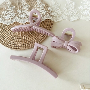 Lot de trois pinces à cheveux violet lavande mat pour femmes aux cheveux épais