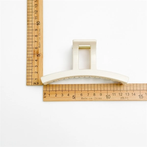 Grande pince à cheveux crème pour cheveux épais, pince crabe en résine de 13cm de long
