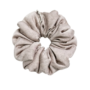 Fashionable marble texture scrunchie with soft fabric and high elastic ponytail holder