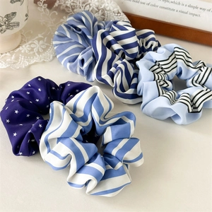 Chouchous à Cheveux Motif Rayé et Étoile Élastiques en Polyester Style Frais Accessoires de Coiffure Quotidien Femmes