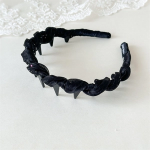 Elegante zwarte gedraaide haarband met lovertjes en antislip binnentanden