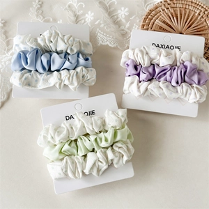 Fashion Fabric Scrunchies Polka Dot Satin High Elasticity Hair Ties For Women Daily Sweet Style Headwear Accessories