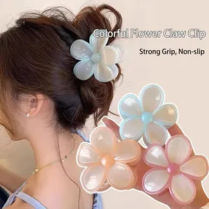 Pince à cheveux fleur aux couleurs pastel macaron pour coiffure élégante femme