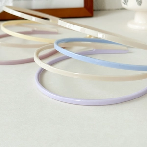 Macaron pastel double-layer acrylic headbands with non-slip teeth for women and girls
