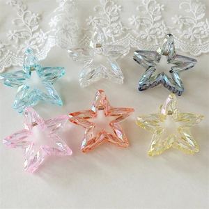 Set of 6 laser hollow star hair claws in vibrant colors for high ponytail hairstyles