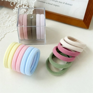 Lot de 6 chouchous colorés tons macarons en coton doux pour les cheveux