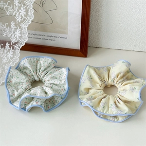 Scrunchies in Tessuto con Stampa Floreale Grande Stile Coreano Eleganti Elastici per Capelli in Chiffon Accessori per Capelli da Donna