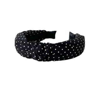 Klassisches schwarz-weiß gepunktetes Knoten-Haarband für Damen Mode Haarstyling-Zubehör