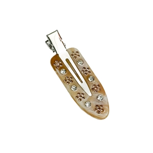 Elegant marble pattern acetate hair clip with rhinestones for a sophisticated style