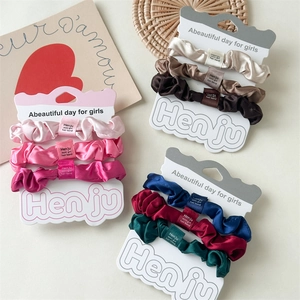 Elegante Satin Scrunchies Hochelastische Haargummis Glatte Seidentextur Pferdeschwanz Halter Damen Mode Haarstyling Zubehör