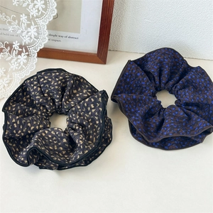 Leopard Print Scrunchies For Women Elegant Fabric Pleated Hair Ties Elastic Hair Bands Polka Dot Daily Fashion Accessories