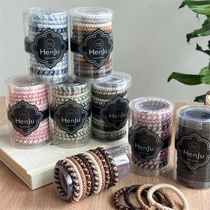 High Elastic Braided Hair Tie Scrunchies Durable No Damage Spiral Texture Cylinder Storage Women Girls Hair Accessories
