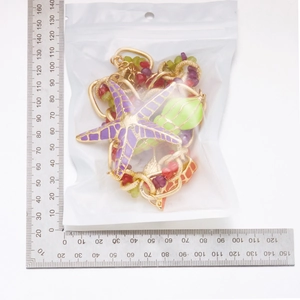 Bohemian enamel starfish and seashell pendant necklace with colorful beads and gold chain