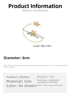 Diagramme détaillé du brassard étoile de mer dorée avec mesure du diamètre de 8 cm