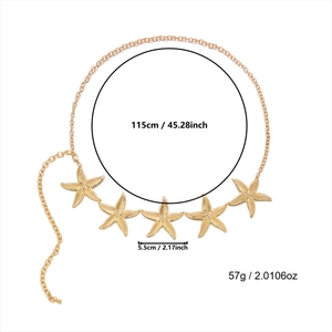 Detailansicht der Seestern-Taillenkette mit Maßen für Länge und Elementbreite