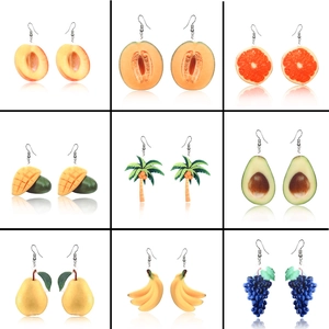 Modieuze acryl oorbellen set met creatieve 3D-geprinte fruitmotieven