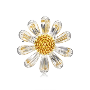 Broche Marguerite Élégante en Alliage Électroplaqué Ton Or et Argent Petite Épingle de Marguerite pour Femme Bijoux de Mode