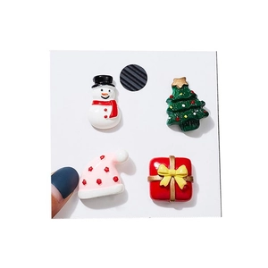 Spille natalizie in resina con pupazzo di neve e albero per decorazioni fai-da-te