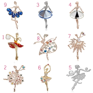 Élégante Broche Danseuse de Ballet pour Femmes Alliage Strass Émail Faux Künstliche Perle Accessoire de Bijouterie pour Robe Costume