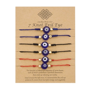Handgemaakte Gevlochten Touw Boze Oog Armband Voor Vrouwen Geluksarmband Traditionele Knoop Verstelbare Bedelarmband