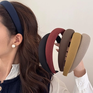 Puffy sponge padded headband set in solid colors for a high-crown aesthetic hair look