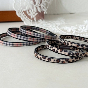Elastici per Capelli alla Moda con Stampa Leopardata e Quadri Fasce per Capelli in Tessuto Avvolto ad Alta Elasticità per Donna