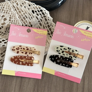 Leopardenmuster Haarklammern Vintage Acryl Tier Muster Haarnadeln Markierungsfreie Entenschnabel Clips Damen Mode Haarschmuck