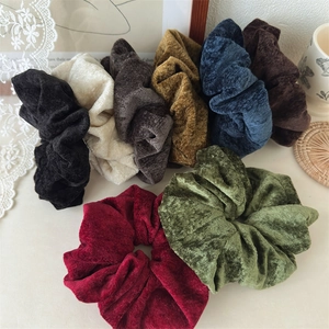 Samt Haargummis Für Damen Herbst Winter Große Haarbänder Weiche Elastische Haarbänder Retro Einfarbig Haarschmuck Haarseil
