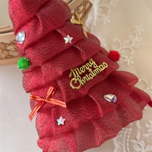 Cerchietto albero di Natale 2025 festivo con paillettes rosse, fiocchi e luci LED
