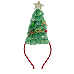 Cerchietto albero di Natale 3D con luci LED e testo Merry Christmas per festa festiva