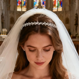 Eleganter Silberner Wellenförmiger Künstliche Perlen Strass Haarreif Handgefertigtes Künstliche Perlen Haarband Kopfschmuck Für Hochzeit Party Damen Schmuck